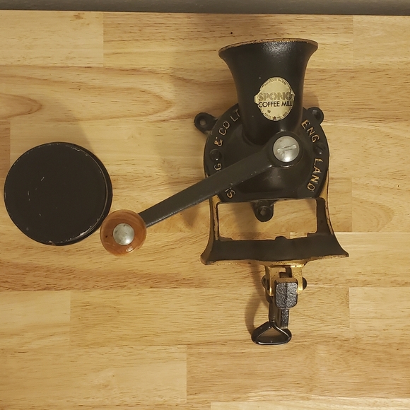 Spong & Co England No 1 Wall or Counter Coffee Mill Grinder Cup label NM - Picture 2 of 12